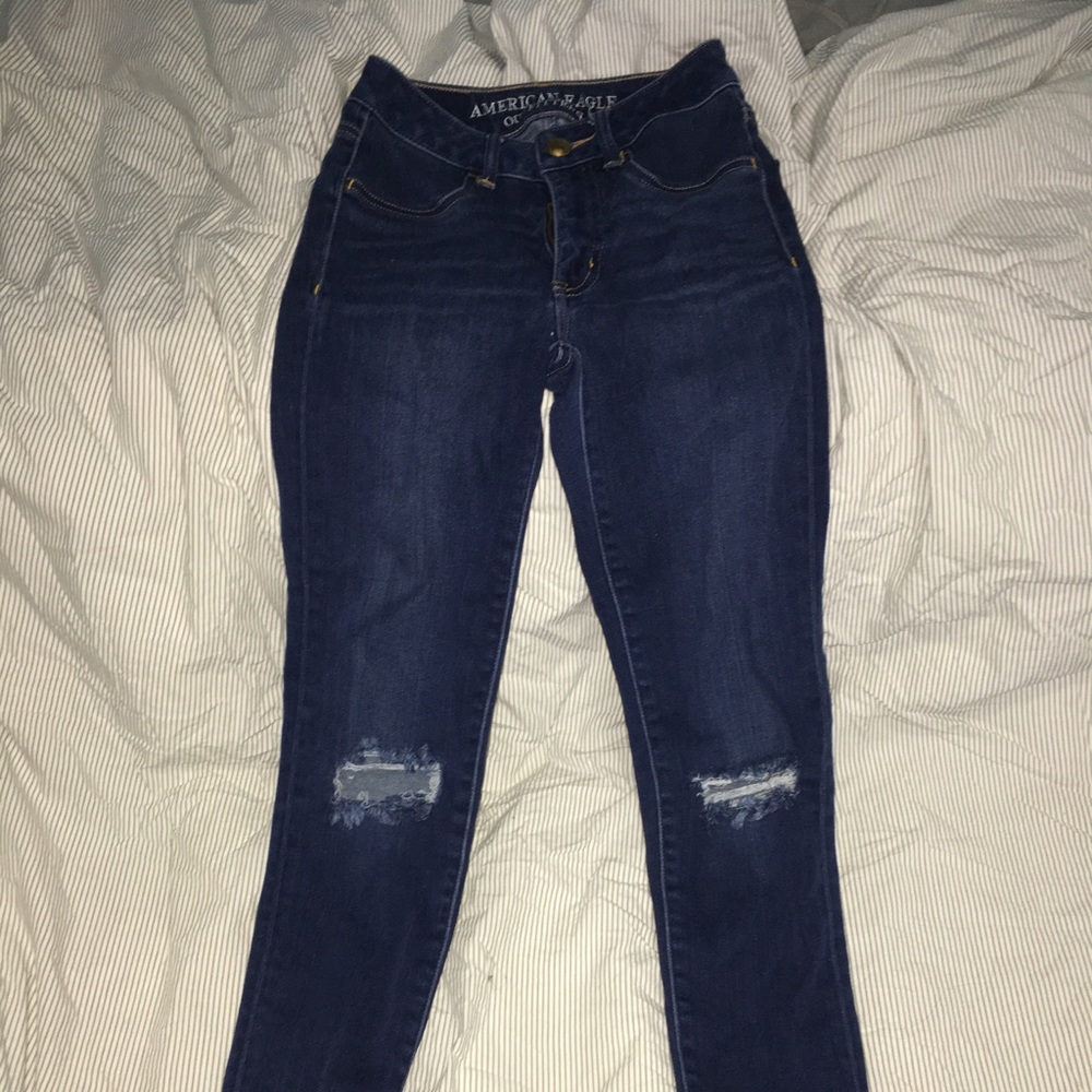 American eagle high rise ripped jeggings